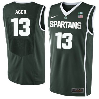 Men Michigan State Spartans NCAA #13 Maurice Ager Green Authentic Nike Stitched College Basketball Jersey CO32W81LV
